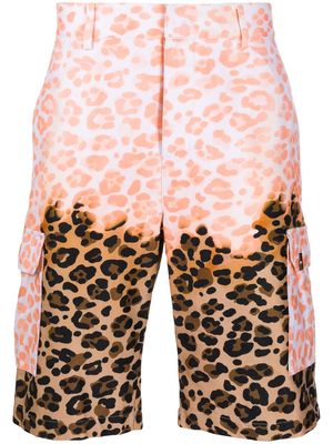 MSGM leopard-print cargo shorts - Orange