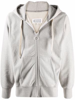 Maison Margiela zip-fastening drawstring hoodie - Grey