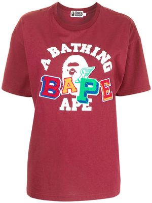 A BATHING APE® logo-print cotton T-shirt - Red