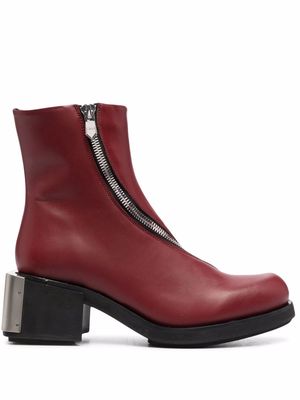 GmbH logo plaque ankle boots - Red