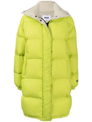 MSGM mid-length puffer jacket - Yellow