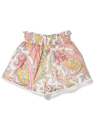 ZIMMERMANN Kids paisley-print cotton shorts - Pink