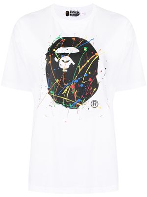 A BATHING APE® paint-splatter print T-shirt - White