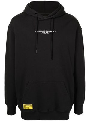 izzue logo-patch hoodie - Black