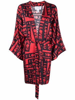 AZ FACTORY I Love You print robe - Red