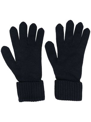 N.Peal ribbed knit gloves - Blue