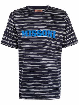 Missoni striped logo T-shirt - Blue