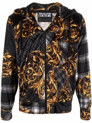 Versace Jeans Couture baroque zip-up hoodie - Black