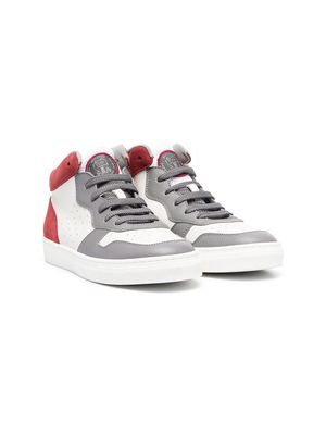 Brunello Cucinelli Kids colour-block sneakers - Grey