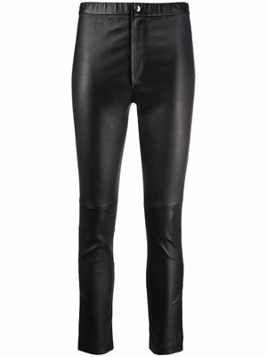 Isabel Marant high-waist leather trousers - Black