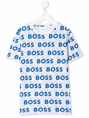 BOSS Kidswear all-over logo T-shirt - White