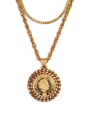 Edward Crutchley multi chain medallion necklace - Gold