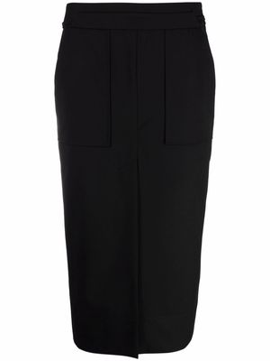 12 STOREEZ front-slit midi skirt - Black