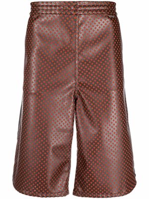 Koché perforated-detail faux-leather shorts - Brown