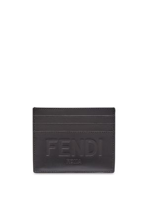 Fendi debossed logo cardholder - Black