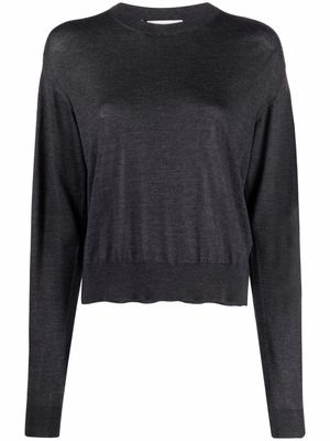 Jil Sander ribbed-knit long-sleeved sweater - Grey