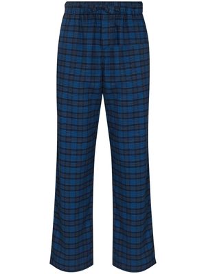 TEKLA flannel check pajama trousers - Blue
