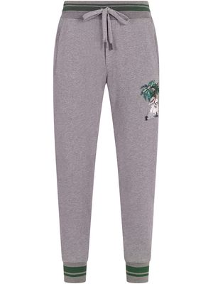 Dolce & Gabbana jungle character-embroidered track pants - Grey