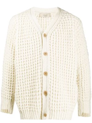 Maison Flaneur chunky knitted cardigan - White