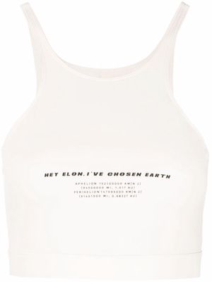 TTSWTRS graphic-print cropped tank-top - Neutrals