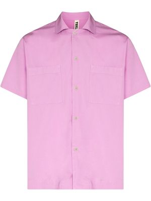TEKLA short-sleeve organic cotton pajama shirt - Purple
