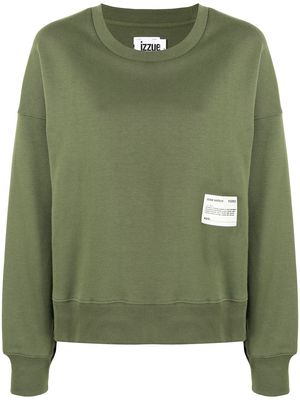 izzue oversized logo-patch sweatshirt - Green