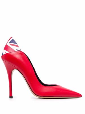 Aleksander Siradekian UK Flag pointed toe pumps - Red