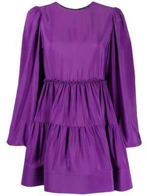Wandering flared mini crepe dress - Purple