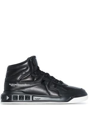 Valentino Garavani logo-stamp hi-top sneakers - Black