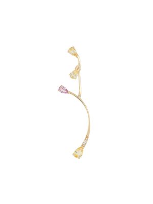 LE STER 18kt yellow gold diamond Lemon Flare left ear stud with Rose More jacket
