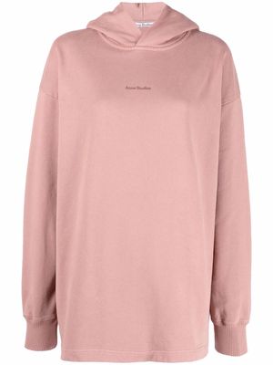 Acne Studios embroidered-logo detail hoodie - Pink