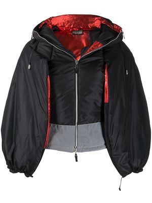 Gianfranco Ferré Pre-Owned 1990s puffed sleeves hooded jacket - Black