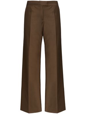 Materiel high-waisted wide-leg trousers - Brown