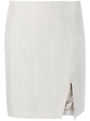Off-White front-slit mini skirt - Grey