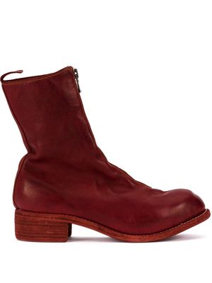 Guidi zip-up ankle boots - Red