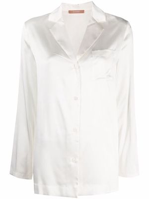 12 STOREEZ patch pocket silk shirt - White