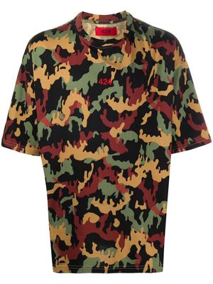 424 camouflage print T-shirt - Green