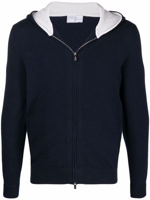 Fedeli zip-front cashmere hoodie - Blue