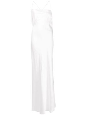 Michelle Mason silk cowl neck gown - Neutrals