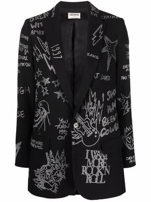 Zadig&Voltaire Viva crystal-embellished blazer - Black