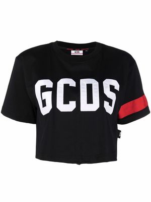 Gcds logo-print cropped T-shirt - Black