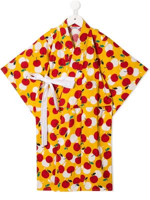 Familiar cherry print kimono set - Yellow