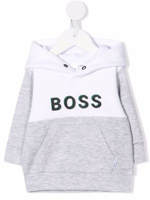 BOSS Kidswear logo-print cotton hoodie - White
