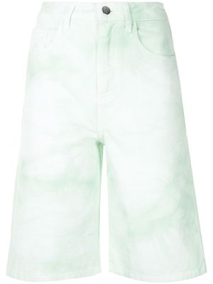 IRENEISGOOD high-waisted tie-dye denim shorts - Green