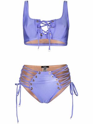 Noire Swimwear lace-up two-piece bikini - Purple
