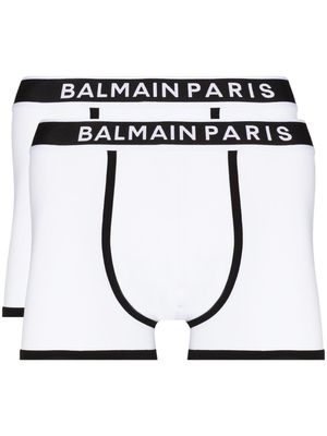 Balmain logo-waistband set of two boxer shorts - White