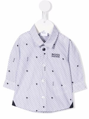 BOSS Kidswear embroidered-logo shirt - White
