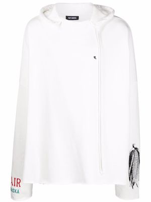 Raf Simons logo-print oversized hoodie - White