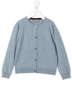 N.PEAL KIDS organic cashmere fine-knit cardigan - Blue