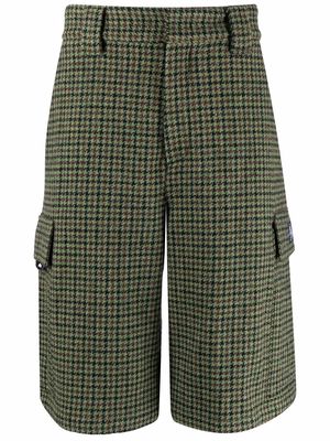 MSGM wool checked bermuda shorts - Green